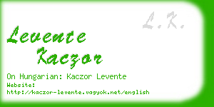 levente kaczor business card